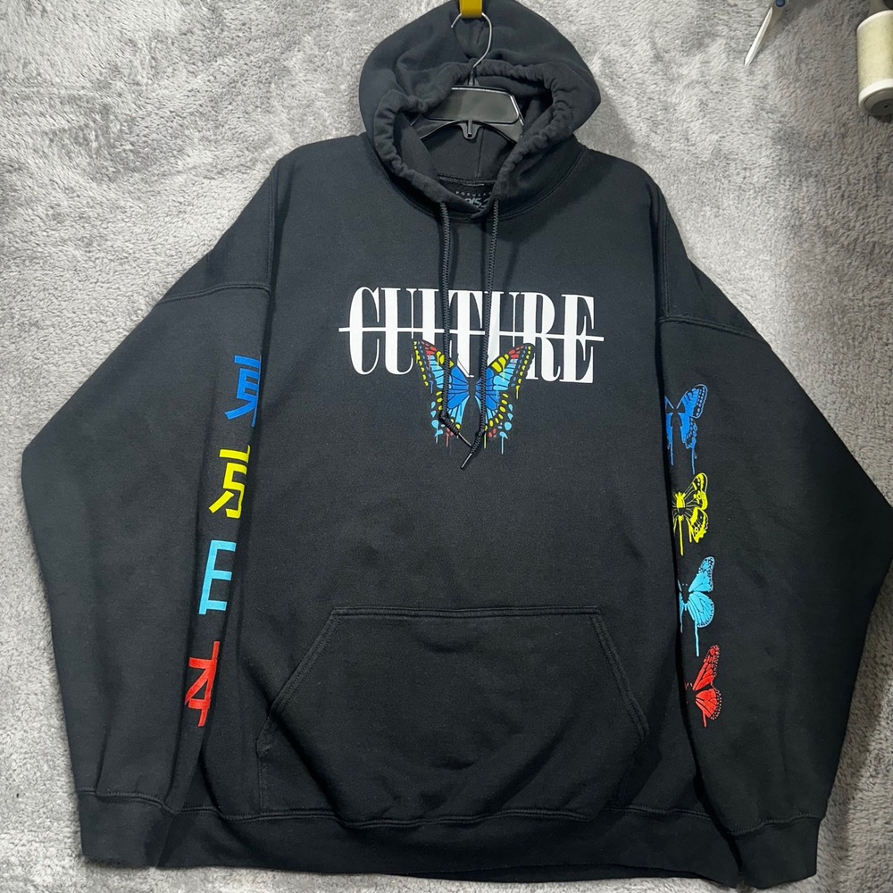 Popular Poison Hoodie‎ Mens 3XL Black Culture Butterfly Tokyo Graphic Streetwear